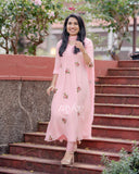 Soft Pink Embroidered Kurta