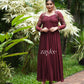 Mahogany Brown Pleated Gown