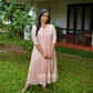 Peach Pink Pleated Kurta