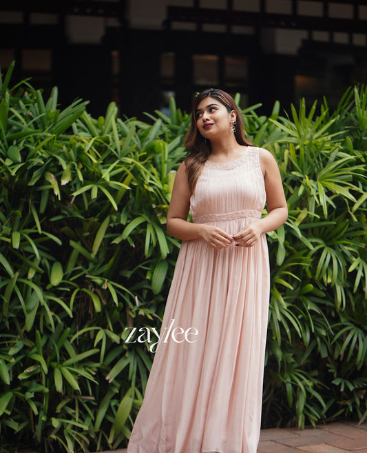 Rosegold Pleated Gown