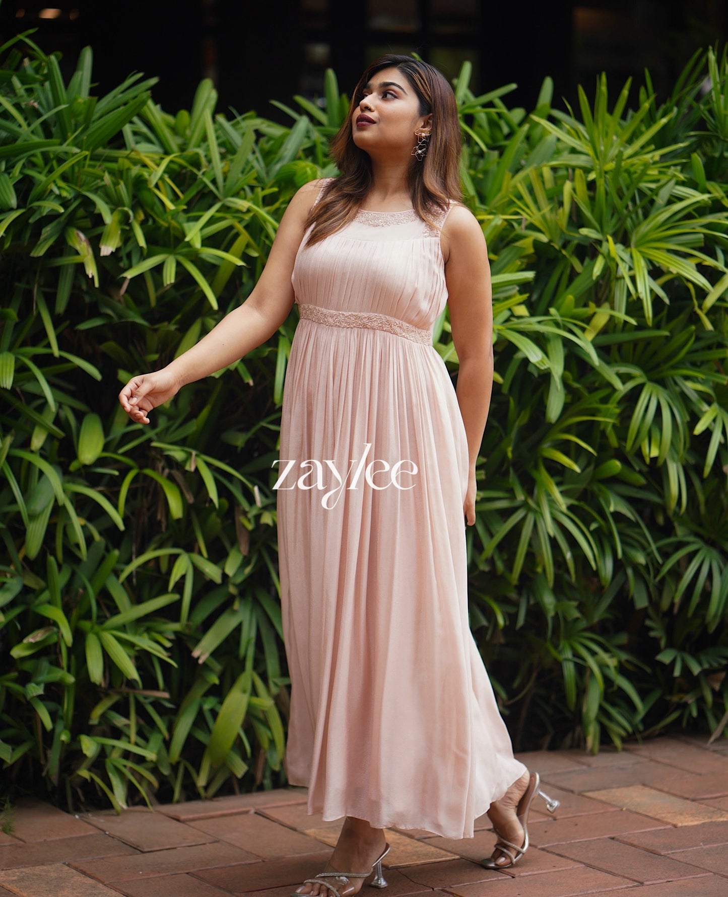 Rosegold Pleated Gown