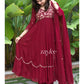 Red Panelled Anarkali