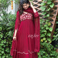 Red Panelled Anarkali