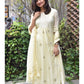 Lemon Chiffon Organza Kurta