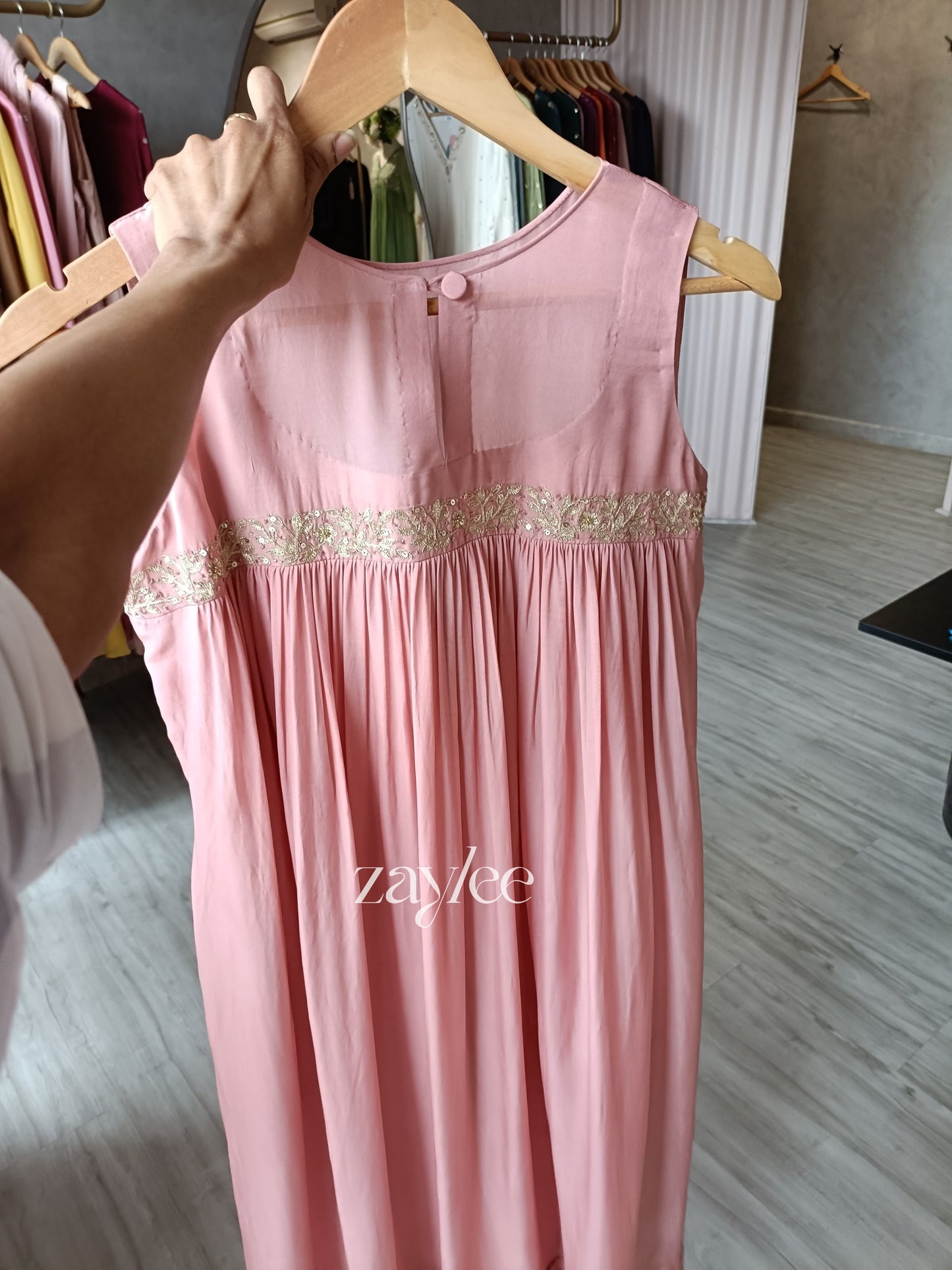 Dusty Pink Organza Kurta