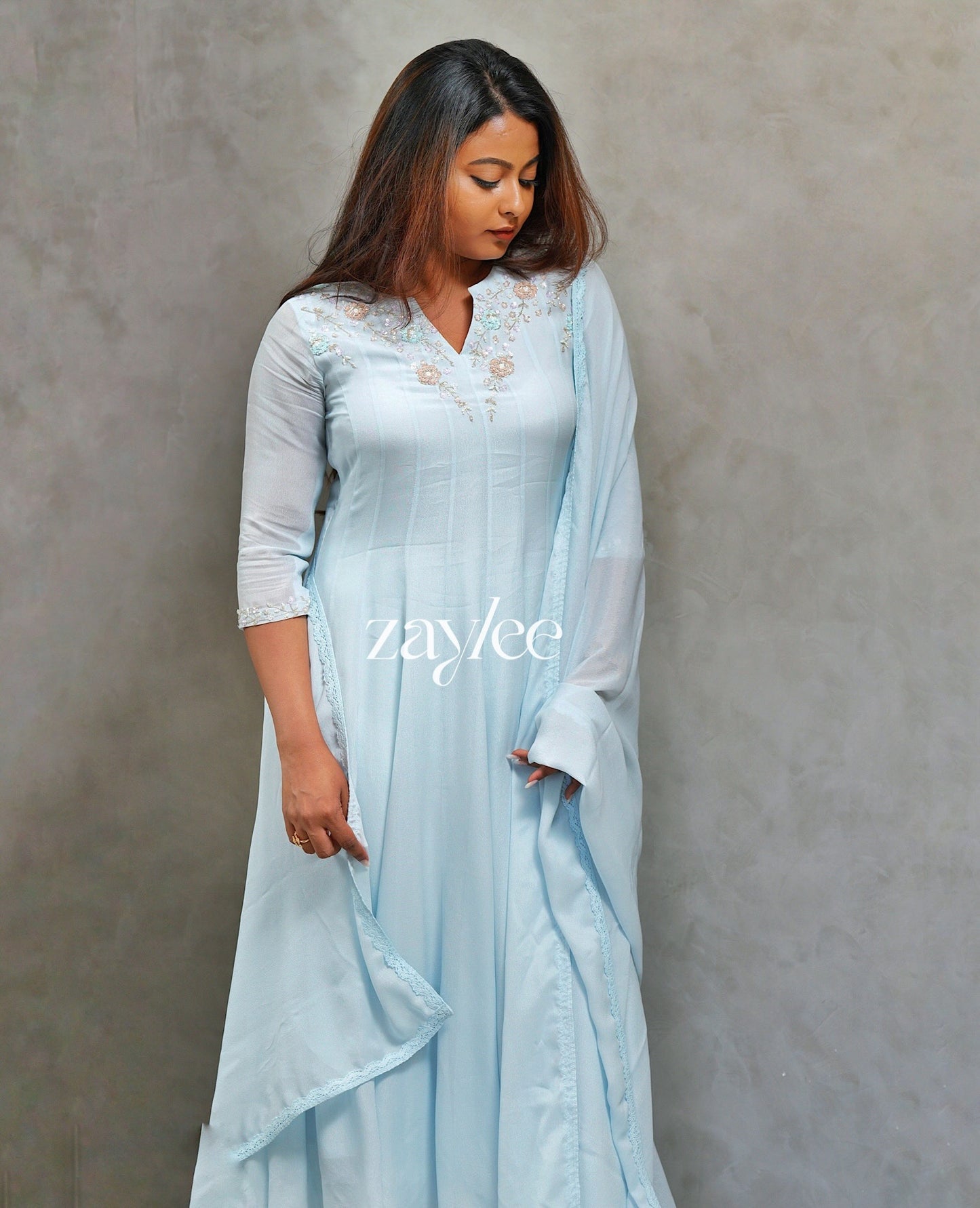 Sky Blue Panel Anarkali