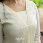 Off white Kurta with Lace detailing