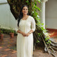Off white Kurta with Lace detailing