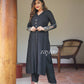 Black Silk Embellished Kurta