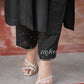 Black Silk Embellished Kurta