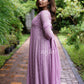 Lavender Side Panelled Embroidered Kurta