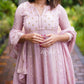 French Rose Chikankari Anarkali