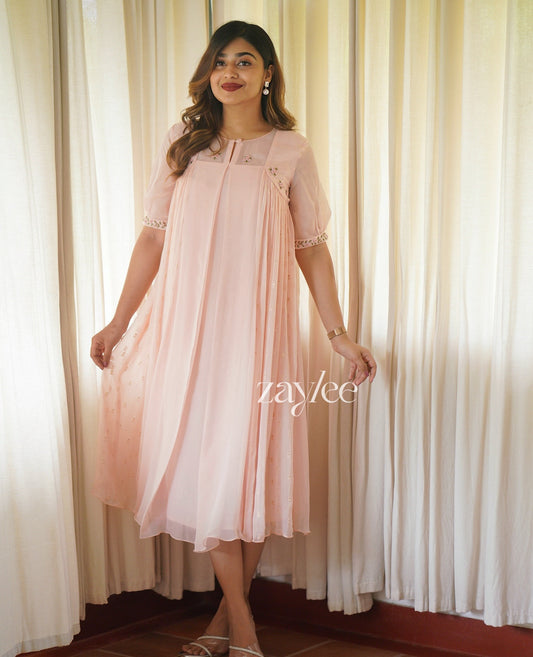 Powder Pink Midi Dress