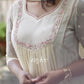 Cream Gathered Side Panelled Embroidered Kurta