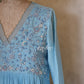 Blue Embellished Pearl Work Kurta