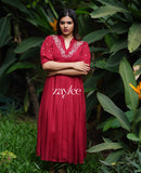 Red Dress with Zari Work