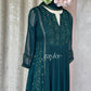 Deep Green Side Panelled Embroidered Kurta