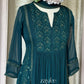 Deep Green Side Panelled Embroidered Kurta