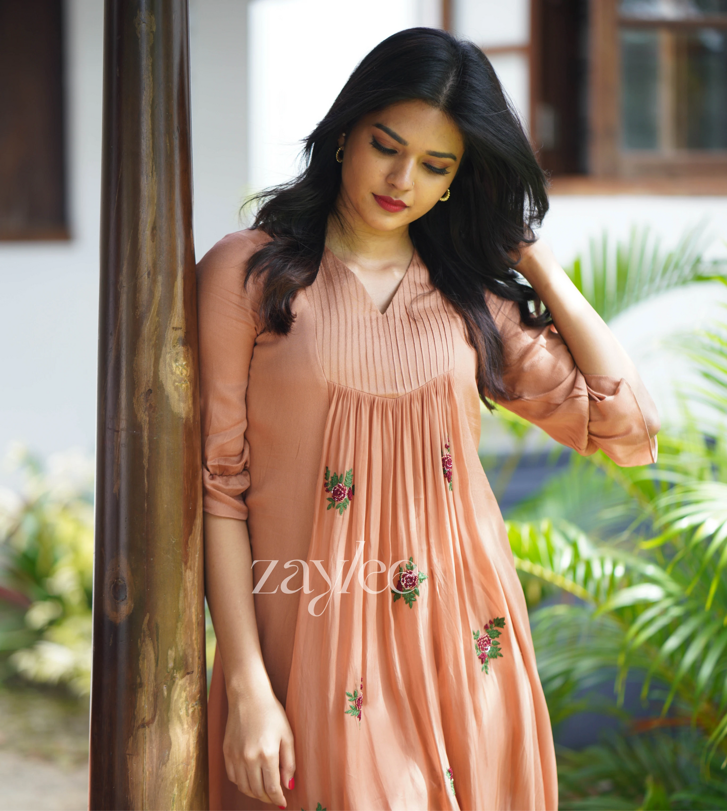 Soft Brown Embroidered Kurta